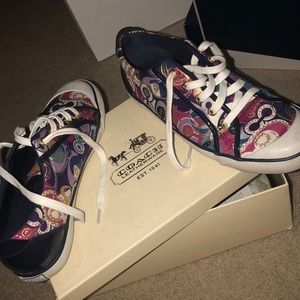 Women’s size 10 Coach multicolor sneakers